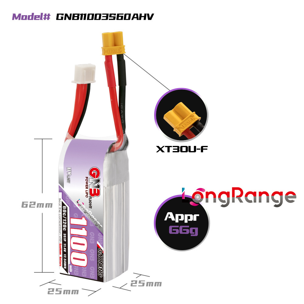 GNB 1100mAh 2S 3S 4S 6S 60C/12 - Fpv Drone Esc recensione e prezzo